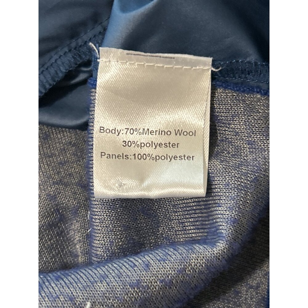 Peter Millar Crown Sport Mens Pullover 1/4 Zip Sweater Blue Merino Wool Size L - Picture 4 of 4